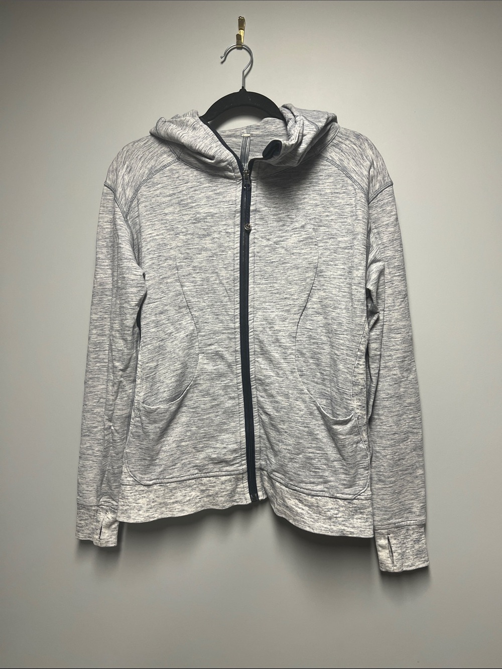 lululemon athletica Heathered Light blue Gray Full-Zip Hoodie